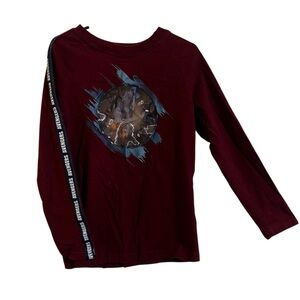 Kids Marvel Avengers Maroon Long Sleeve Graphic Tee